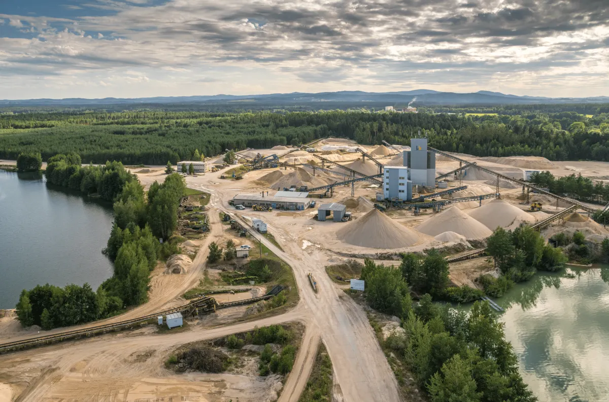 Třídírna živcové suroviny ze štěrkopísků Halámky